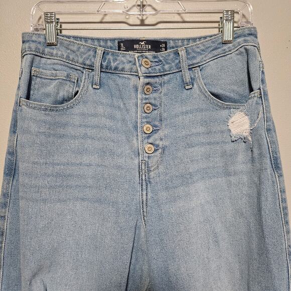 Hollister Jeans Womens 7L Ultra High Rise Vintage Straight Distressed 28x29 Y2K - Picture 2 of 9